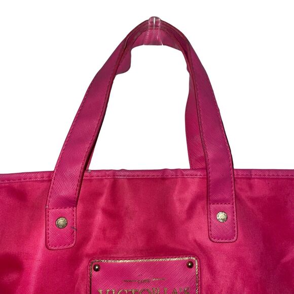 Y2K Victoria's Secret, Hot Pink Waxed Canvas Tote Bag - Picture 3 of 8